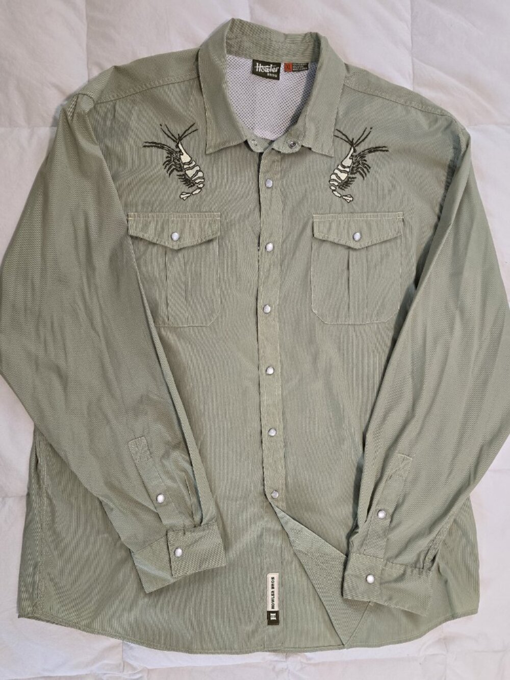 Rare Howler Bros Dancing Prawn Gaucho Snapshirt Terra Green (XL) - Picture 5 of 6